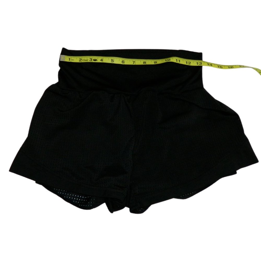 Lululemon Black Ventilated Lined Running Shorts Womens Size 4 -Waist 13in across